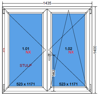 okno 1435 x 1400